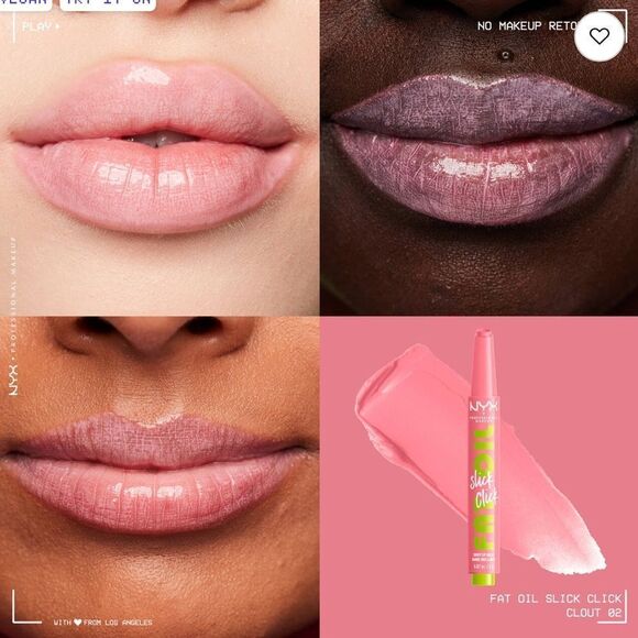 🦋Pick 5/$25 NYX Clout Fat Oil Pink Glossy Lip Balm with Hydrating Formula New - Picture 4 of 8